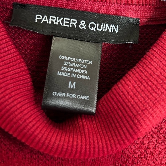 Vintage 90’s Mockneck Ribbed Banded Textured Sweater  Parker & Quinn Size Medium - Picture 2 of 6